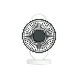 YAGE YG-7999 Rechargeable 8-Inch 360° Rotation Fan with LED Light – White Color