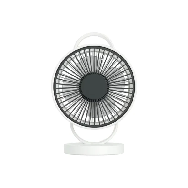 YAGE YG-7999 Rechargeable 8-Inch 360° Rotation Fan with LED Light – White Color