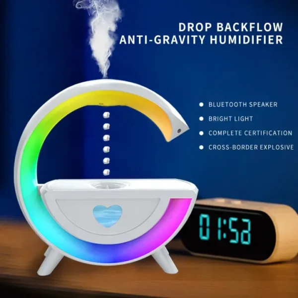 Anti-Gravity Water Drop Humidifier lamp; Bluetooth Speaker with LED Atmosphere Light - Image 2