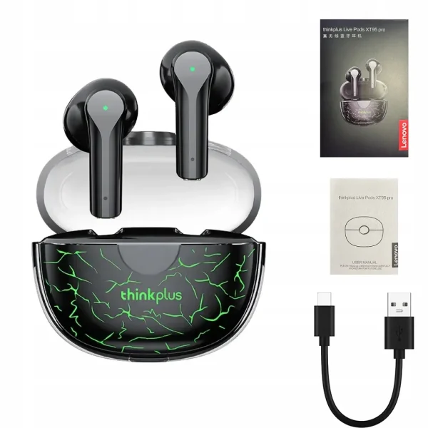 Lenovo ThinkPlus XT95 Pro True Wireless Earbuds – Black - Image 2