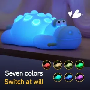 7 Color Crocodile Shape Silicone Night Light Toy for Kids Techtoli