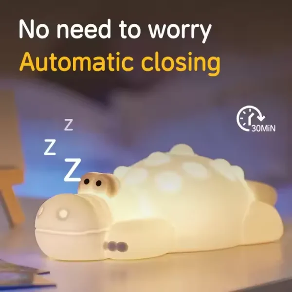 7 Color Crocodile Shape Silicone Night Light Toy for Kids Techtoli